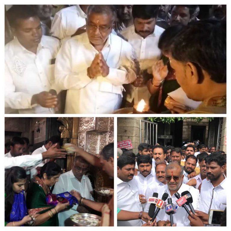 ಸಚಿವರಾದ ಬಳಿಕ ಮೊದಲ ಬಾರಿ ತವರಿಗೆ ಜಿಟಿ ದೇವೇಗೌಡ ಭೇಟಿ: ಮೈಸೂರಲ್ಲಿ ಟೆಂಪಲ್‌ರನ್