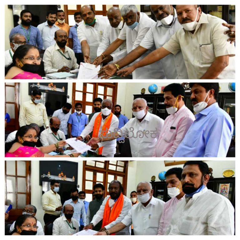 ರಾಜ್ಯಸಭಾ ಚುನಾಣೆಗೆ ನಾಮ ಪತ್ರ ಸಲ್ಲಿಸಿದ ದೊಡ್ಡಗೌಡರು,ಬಿಜೆಪಿಯಿಂದಲೂ ಇಬ್ಬರು ಕಣಕ್ಕೆ